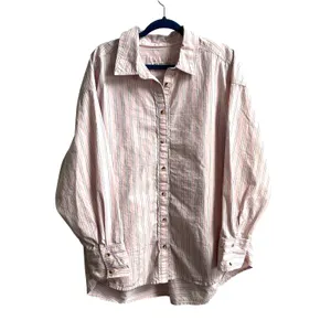 We The Free Striped Button Down Womens L Pink Coastal Boho‎ Oversized Shirt thumbnail 4