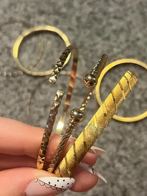 Set of six gold tone bangles thumbnail 5