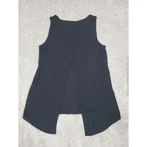 Express Women's Chiffon Split Back Tank Top Camisole Shirt Black Size S thumbnail 2
