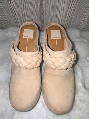 Dolce Vita Hila Braided Suede Slip-On Mules in Light Beige thumbnail 2