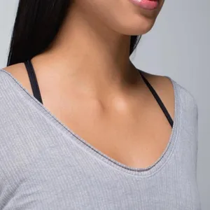 Lululemon Flip Your Dog Reversible Neck Long Sleeve Top Light Gray Womens Size 6 thumbnail 5