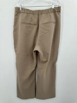 Abercrombie & Fitch Women's Sloane Tan Tailored Ultra-Wide Leg Pants‎ Size 16 thumbnail 2