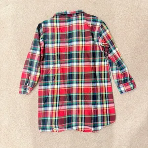 Lauren Ralph Lauren Holiday Plaid Cotton Flannel Shirtdress Sleepshirt Small thumbnail 5