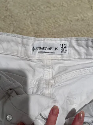Stradivarius White Jean Skirt thumbnail 5
