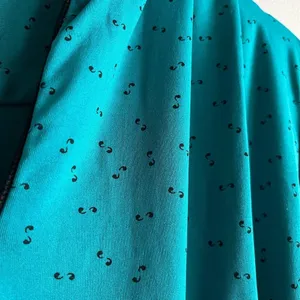 Vintage 70s Teal Mod Dress Abstract Print Cinched Waist Small thumbnail 5