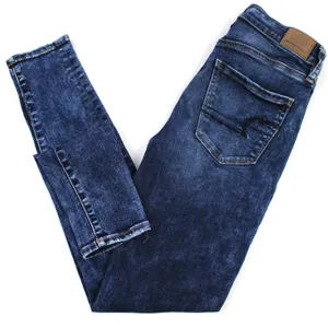 AEO Womens 4 Super Hi-Rise Jegging Distressed‎ Dark Wash Stretch Hipster Grunge thumbnail 2