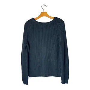 Oak + Fort Sweater Women XS Washed Black Ribbed Knit Cotton Crew‎ Neck Pullover thumbnail 2