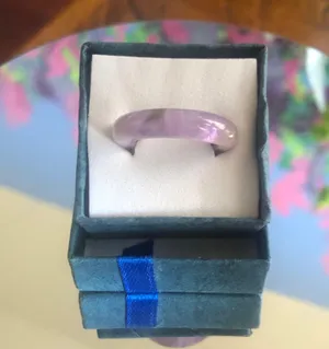 Amethyst Handcrafted genuine stone band ring 6 thumbnail 1