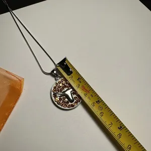 Rhinestone Texas Longhorn Round Pendant Silver Tone Chain Necklace NWOT thumbnail 5