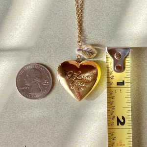 Handmade gold tone stainless steel heart locket necklace  thumbnail 7
