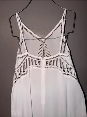 Lulus White Crochet Lace Cover Up Dress Small Beach Resort Vacation thumbnail 5