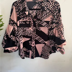 Gracia Pink and Black Patterned Blouse thumbnail 3