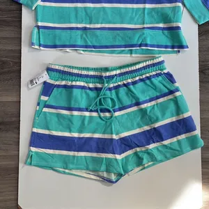 Wildfox Striped Long Sleeve Matching Lounge Wear Set Medium thumbnail 3