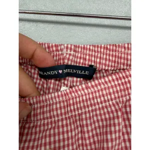 Brandy Melville Womens Lounge Shorts Red White Gingham Check One Size thumbnail 4