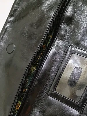 Hobo International Black Leather Clutch with Gold Ring Accent thumbnail 6