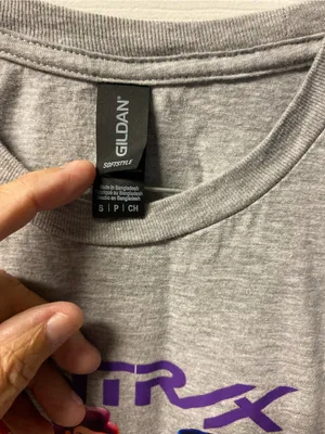 Gildan Gray Short Sleeve Tee with Purple Birthday Graphic thumbnail 3