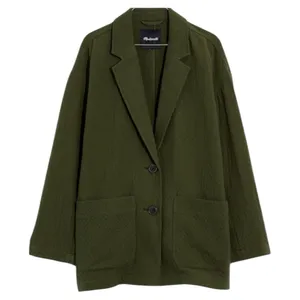 Madewell Textured Cotton Chore Blazer Jacket, Olive Green – Women’s Size M thumbnail 1