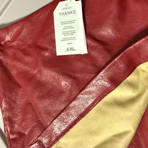 Faux Red Leather Skirt Elegant NWT thumbnail 7