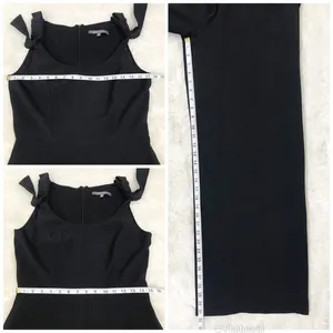 JULIA JORDAN Black Sleeveless Wide Leg Scoop‎ Neck Jumpsuit Bow Shoulder Size 6 thumbnail 14