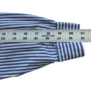 BFA Classics Blue White Striped Shirt Womens Med Petite Star Patriotic‎ Vintage thumbnail 10