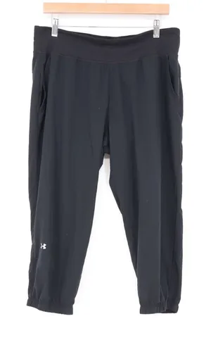 Under Armour Womens Black Elastic Waist Cropped Jogger Pants thumbnail 1