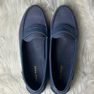 Cole Haan Penny Loafers Women's Size 8.5 B Nantucket Loafer Blue Crocodile thumbnail 5