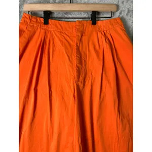 Maeve Anthropologie Slouchy Wide‎ Leg Trousers Bright Orange High Rise 10 New thumbnail 3