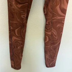 House of CB Violet Cocoa Swirl Brown Mesh Leggings High Rise Large thumbnail 6
