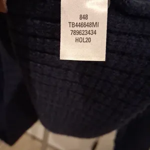 NEW Treasure & Bond Two-Tone Sweater Beige w/ Specks & Navy Size L Cotton Blend thumbnail 9