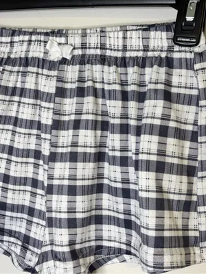 Women's Gray Plaid Print Sleep Shorts Size Small thumbnail 3