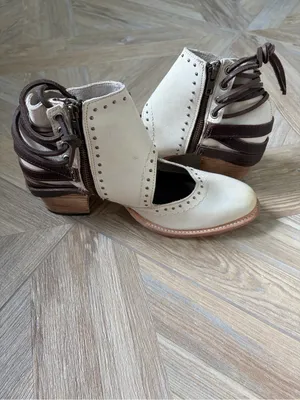 FREEBIRD by Steven Desert Ankle Booties White Multi Size 10 Bohemian Neutral Western thumbnail 4