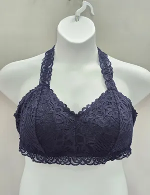 Maurices Navy Blue Romantic Boudoir Bridal Cottage Lingerie Feminine Lace Bra XL thumbnail 1