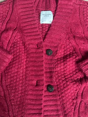 Abercrombie & Fitch Red/ Burgundy Cardigan thumbnail 2