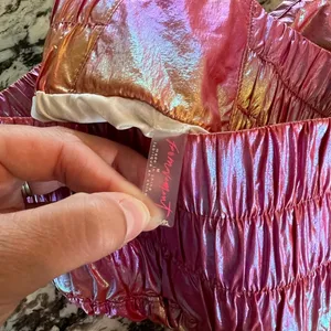 Free People Movement The Way Home Shorts In Pink Rainbow Metallic Size Medium thumbnail 9
