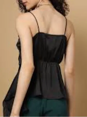 Vero Moda Black Strappy Wrap Top with a High-Low Hem. thumbnail 9