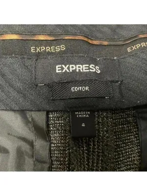 Express Design Studio Editor Pants Grey Plaid Work Career Office Trouser thumbnail 6