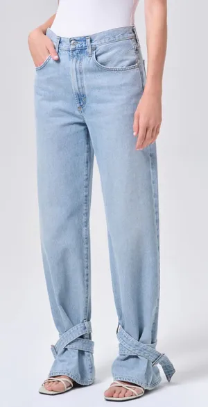 AGOLDE Cinched Hem Loose Taper Jeans Light Wash‎ Size 27 thumbnail 1