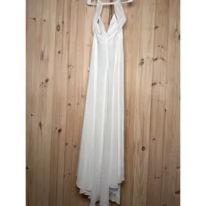 NWT Lulus Romantic Inspiration White Sleeveless Faux-Wrap Maxi Dress Wedding M thumbnail 6