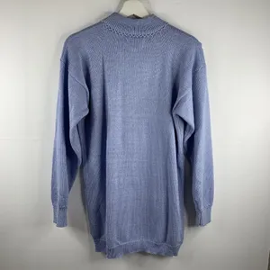 Vintage 90s Jaclyn Smith M Sweater Beaded Embroidery Mock Neck Periwinkle Blue thumbnail 7
