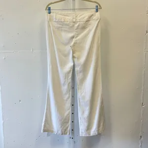 Y2K Inspired Charlotte Russe White Linen Blend Wide Leg Trousers Pants Size 6 thumbnail 2