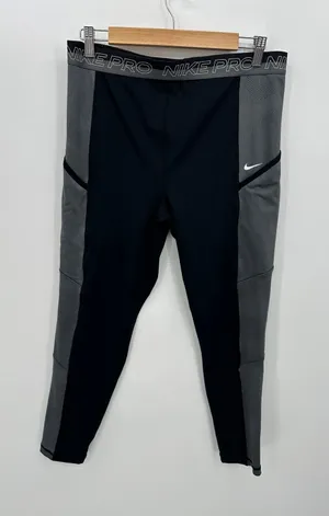 Nike Pro Dr-fit‎ Black Compression Ankle Pants Leggings Womens Sz XL Running Gym thumbnail 1