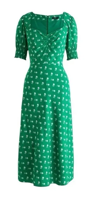 J. Crew Puff-sleeve midi dress in bandana flowers print EUC thumbnail 1