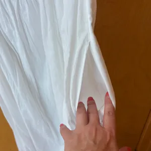 Abercrombie & Fitch Maxi Dress Womens XLT White Pleated Tie Strap Smocked Pocket thumbnail 5