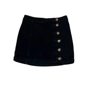 Free People Women's Black Button-Up Mini Skirt Size 6 Casual Party thumbnail 5