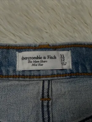 Abercrombie & Fitch Light Blue Distressed Denim Mom Shorts thumbnail 3