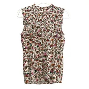 Anthropologie Maeve Sleeveless‎ Smocked Floral High Neck Top Multicolor Size 6 thumbnail 2