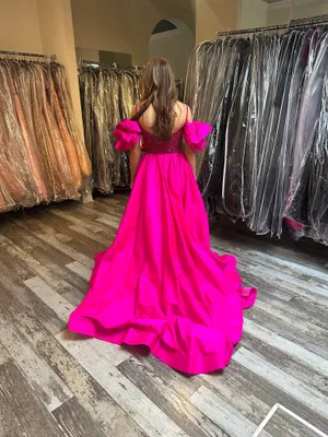 Sherri Hill Prom Dress Magenta thumbnail 2