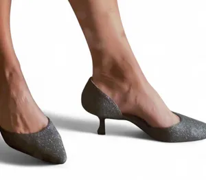 Ann Taylor Silver Kitten Heel Pumps Sz 7.5 thumbnail 1