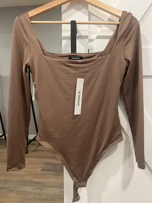 Glik's brown satin bodysuit thumbnail 2