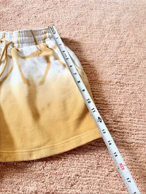 Disney Mickey Mouse Women’s XS Ombre Sweat Shorts Yellow White thumbnail 3